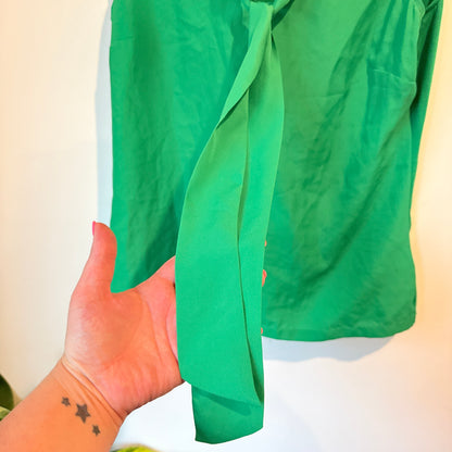 Jacqui E Size S Tie-Neck Sleeveless Blouse