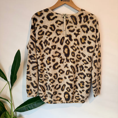 H & M Size L Leopard Print Sweater