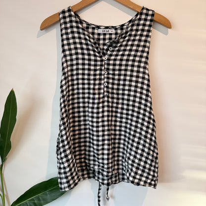 La Loft Size M Gingham Sleeveless Top