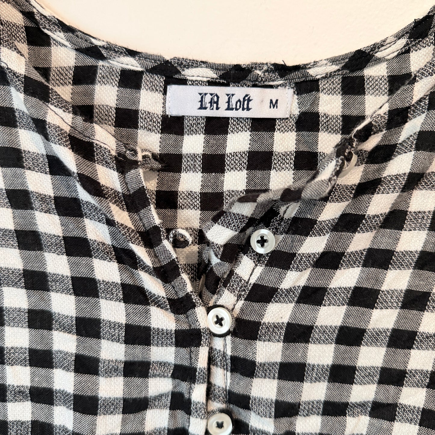 La Loft Size M Gingham Sleeveless Top