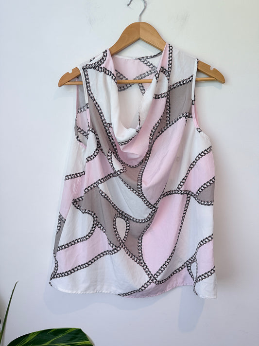 Brand Unknown Size L Cowl Neck Sleeveless Top