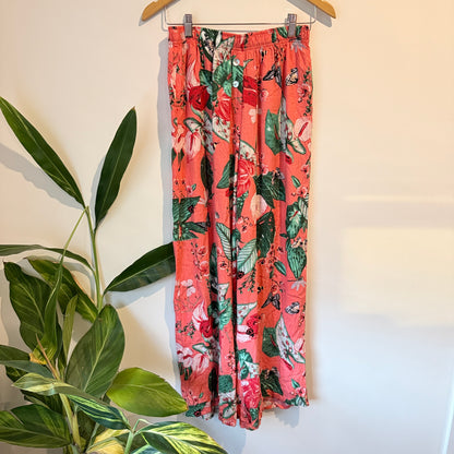 Floral-Print Wide-Leg Palazzo Pants Waist 66cm