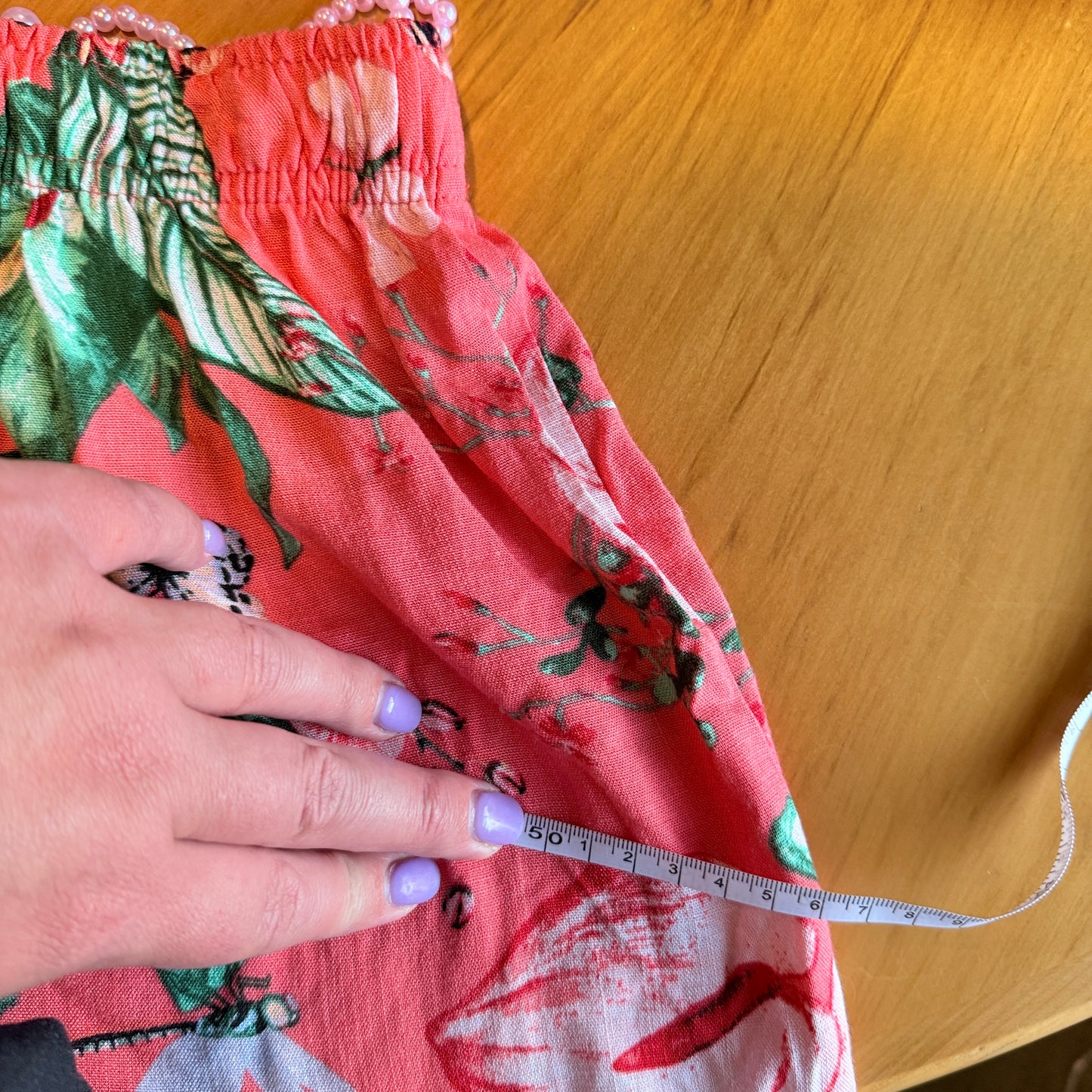 Floral-Print Wide-Leg Palazzo Pants Waist 66cm