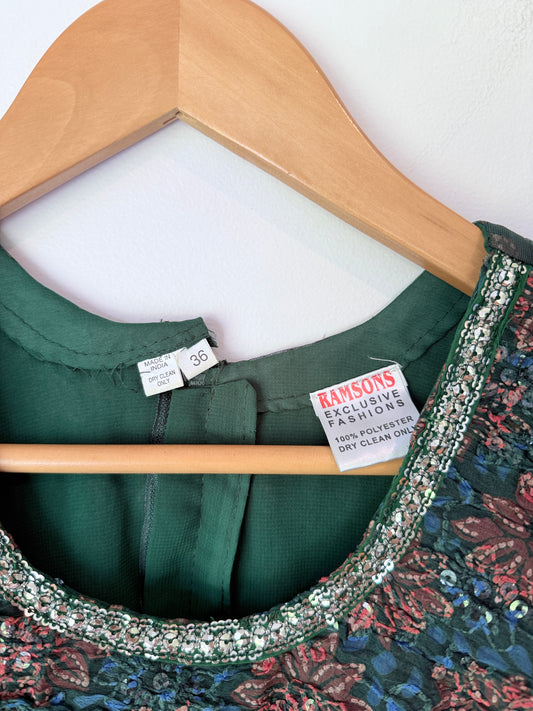 Ramsons U/Arm to U/Arm 42cm Girls Embroidered & Sequinned Dress