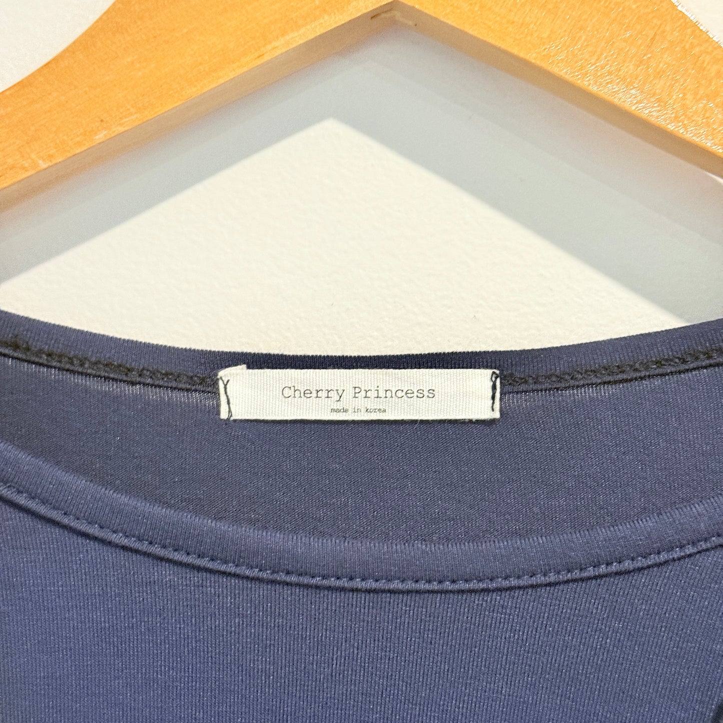 Cherry Princess Size U/Arm 38cm Navy Blue Ruffled Short-Sleeve Top