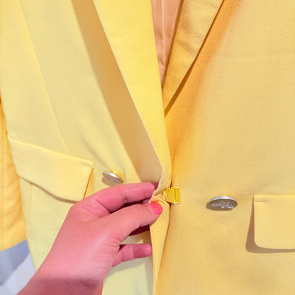 Paige Flynn Size 1 Yellow Double-Breasted Twill Blazer