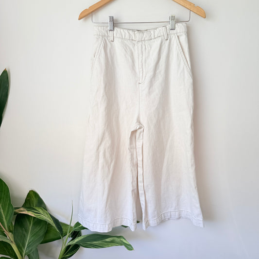 Topshop Moto Size W 26 L 30 Wide-Leg Linen Blend Pants