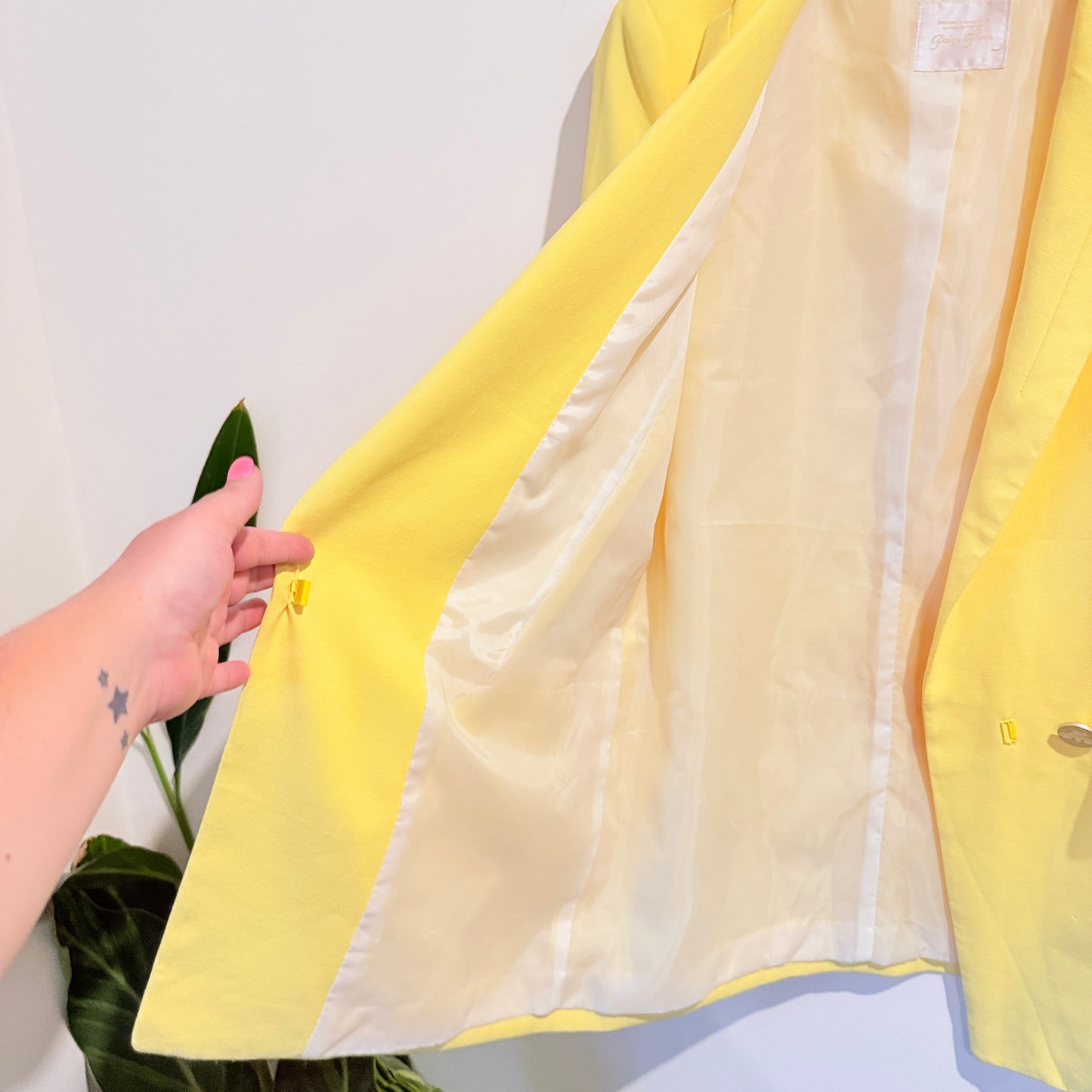 Paige Flynn Size 1 Yellow Double-Breasted Twill Blazer