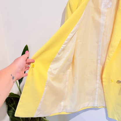 Paige Flynn Size 1 Yellow Double-Breasted Twill Blazer