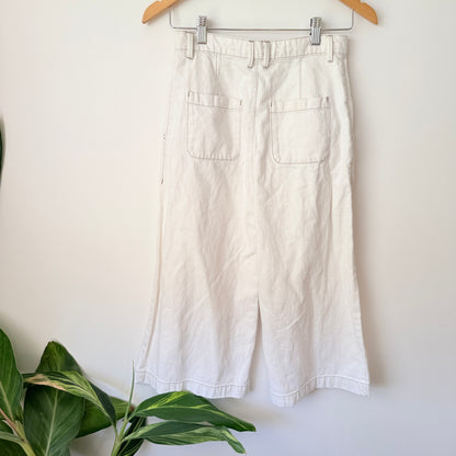 Topshop Moto Size W 26 L 30 Wide-Leg Linen Blend Pants