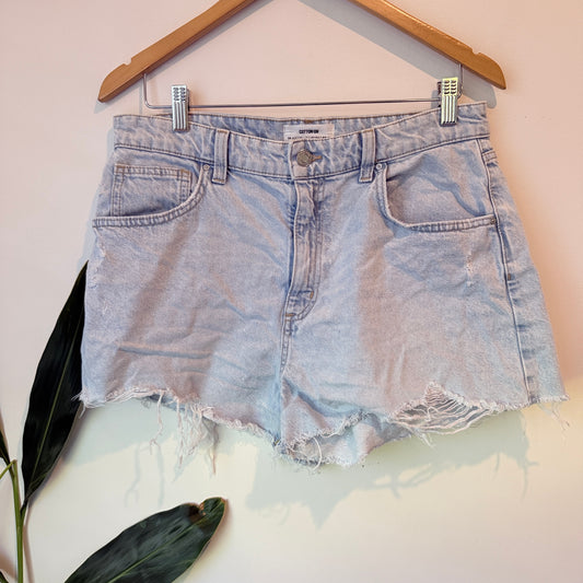 Cotton On High Rise Mom Denim Shorts Light Blue – Size 14