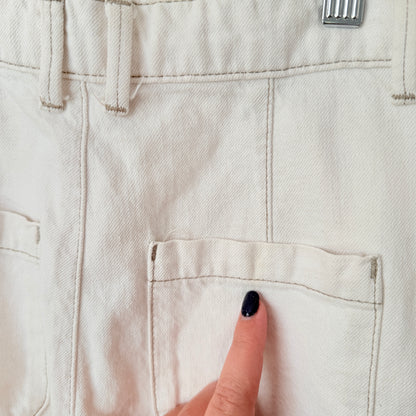 Topshop Moto Size W 26 L 30 Wide-Leg Linen Blend Pants