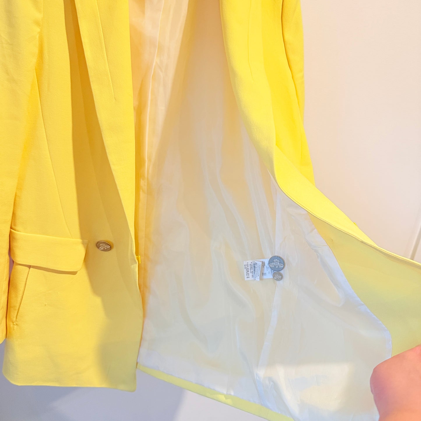 Paige Flynn Size 1 Yellow Double-Breasted Twill Blazer