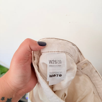 Topshop Moto Size W 26 L 30 Wide-Leg Linen Blend Pants