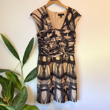 Country Road 100% Silk Ruched Midi Dress – Size 12