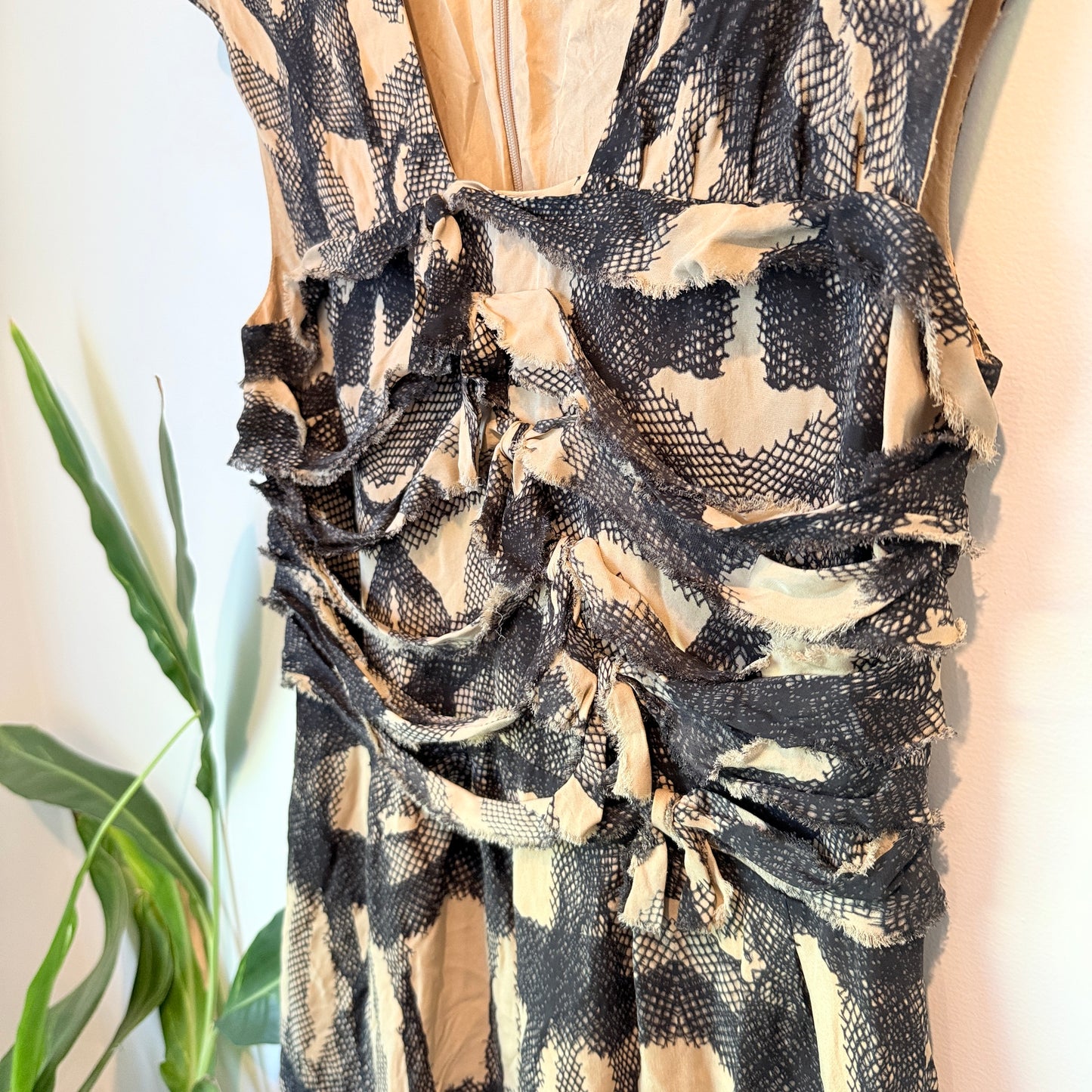 Country Road 100% Silk Ruched Midi Dress – Size 12