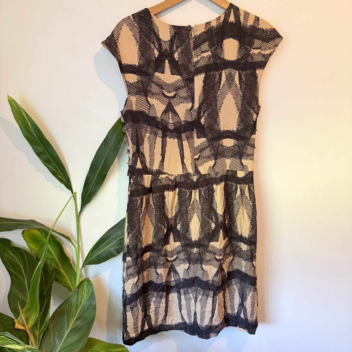 Country Road 100% Silk Ruched Midi Dress – Size 12