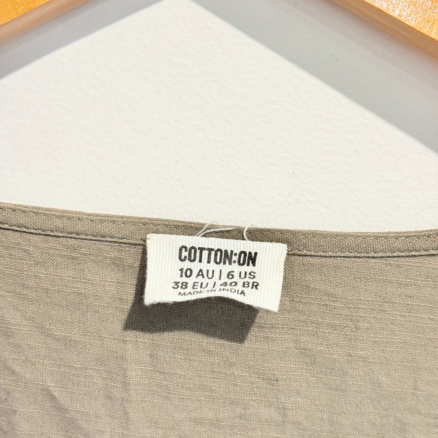 Cotton:On Size 10 Tiered Puff-Sleeve Cotton Mini Dress