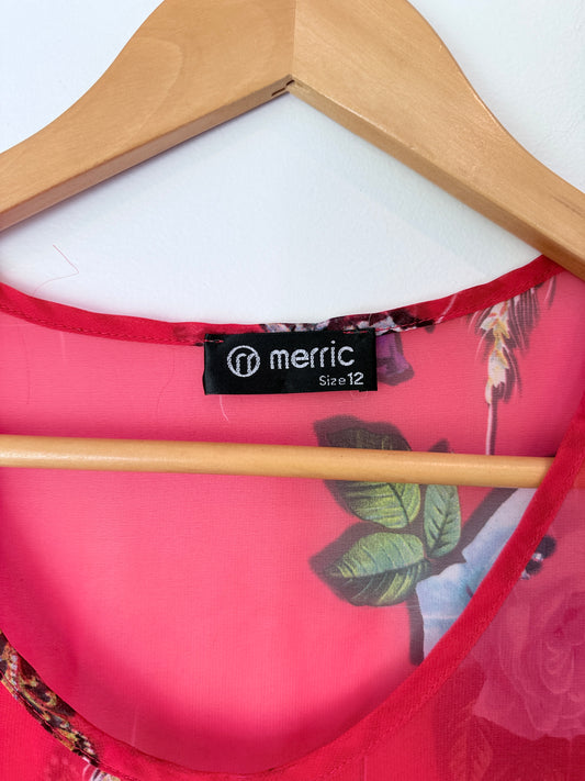 Merric Size 12 Cold Shoulder Top