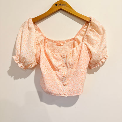 Who I Am Size 8 Puff Sleeve Crop Top