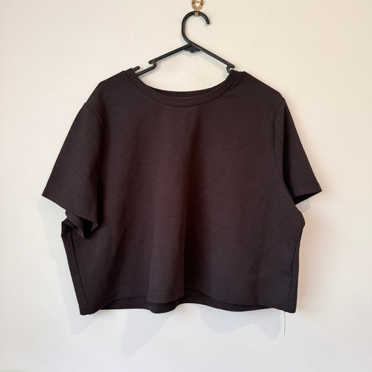 Shein Curve Size 3XL Black Cropped Boxy T-Shirt