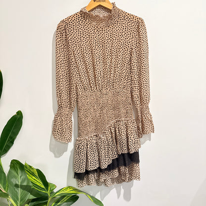 Who I Am Size 8 Polka Dot Ruffle Long-Sleeve Dress