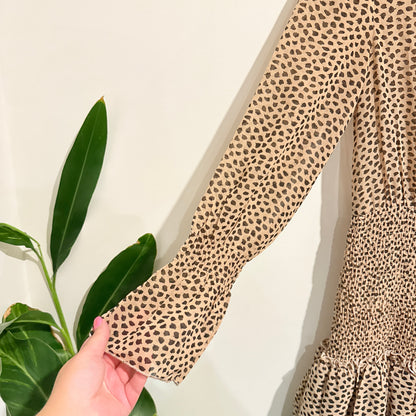 Who I Am Size 8 Polka Dot Ruffle Long-Sleeve Dress