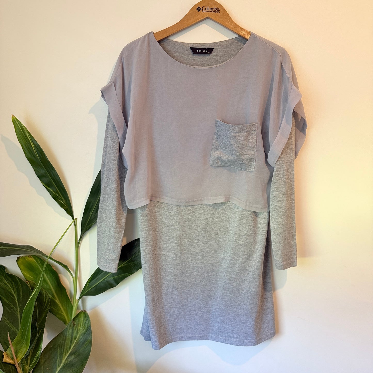 Decjuba Layered Long Sleeve Tunic Top Grey – S/M