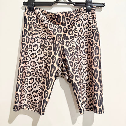 Onzie Size S/M High-Rise Leopard Print Bike Shorts