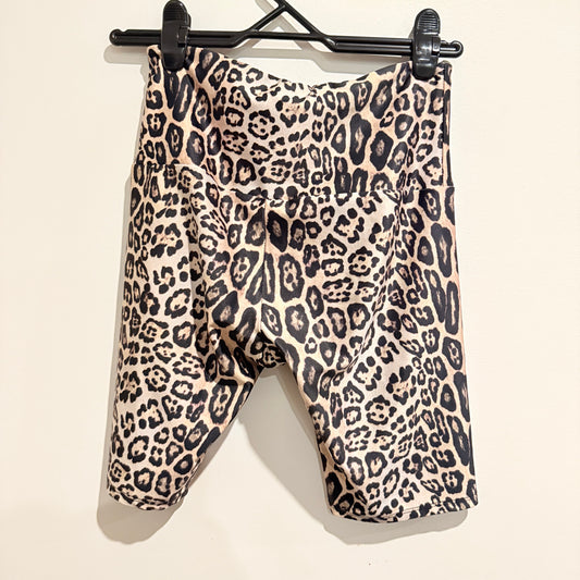 Onzie Size S/M High-Rise Leopard Print Bike Shorts