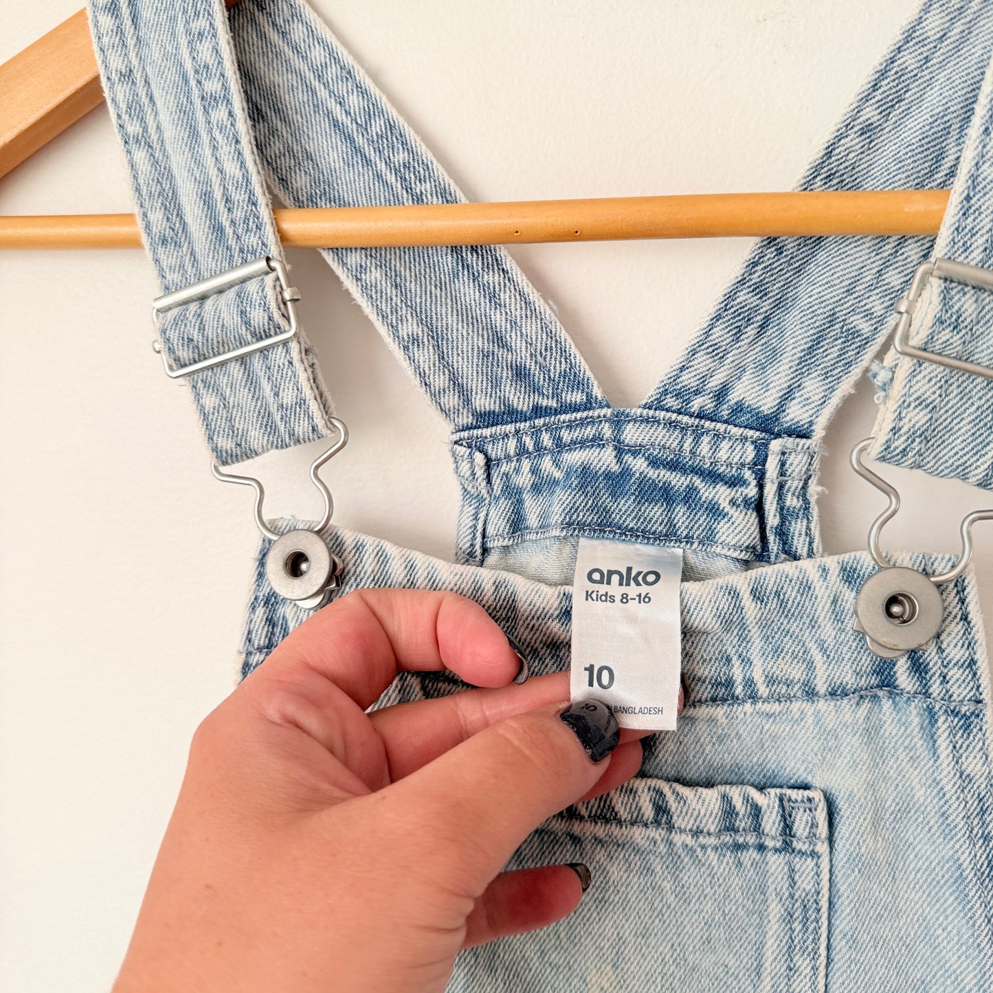 anko Kids Size 10 Denim Short Overalls