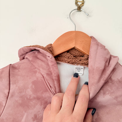 Shein Size 5Y Mauve Tie-Dye Long Sleeve Pullover Hoodie