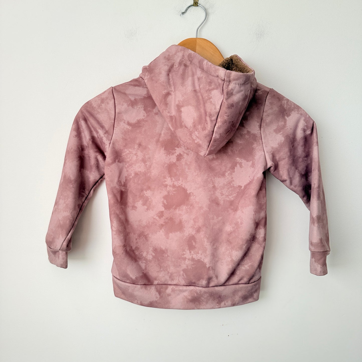 Shein Size 5Y Mauve Tie-Dye Long Sleeve Pullover Hoodie