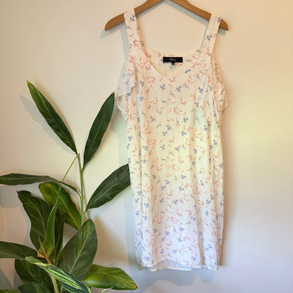 Max Floral Cold Shoulder Dress White - Size 12