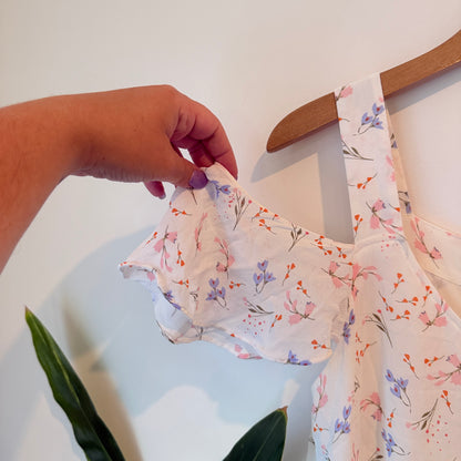 Max Floral Cold Shoulder Dress White - Size 12