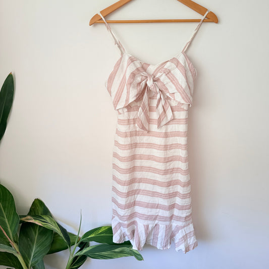 Mirrou Size 10 Striped Strappy Mini Dress