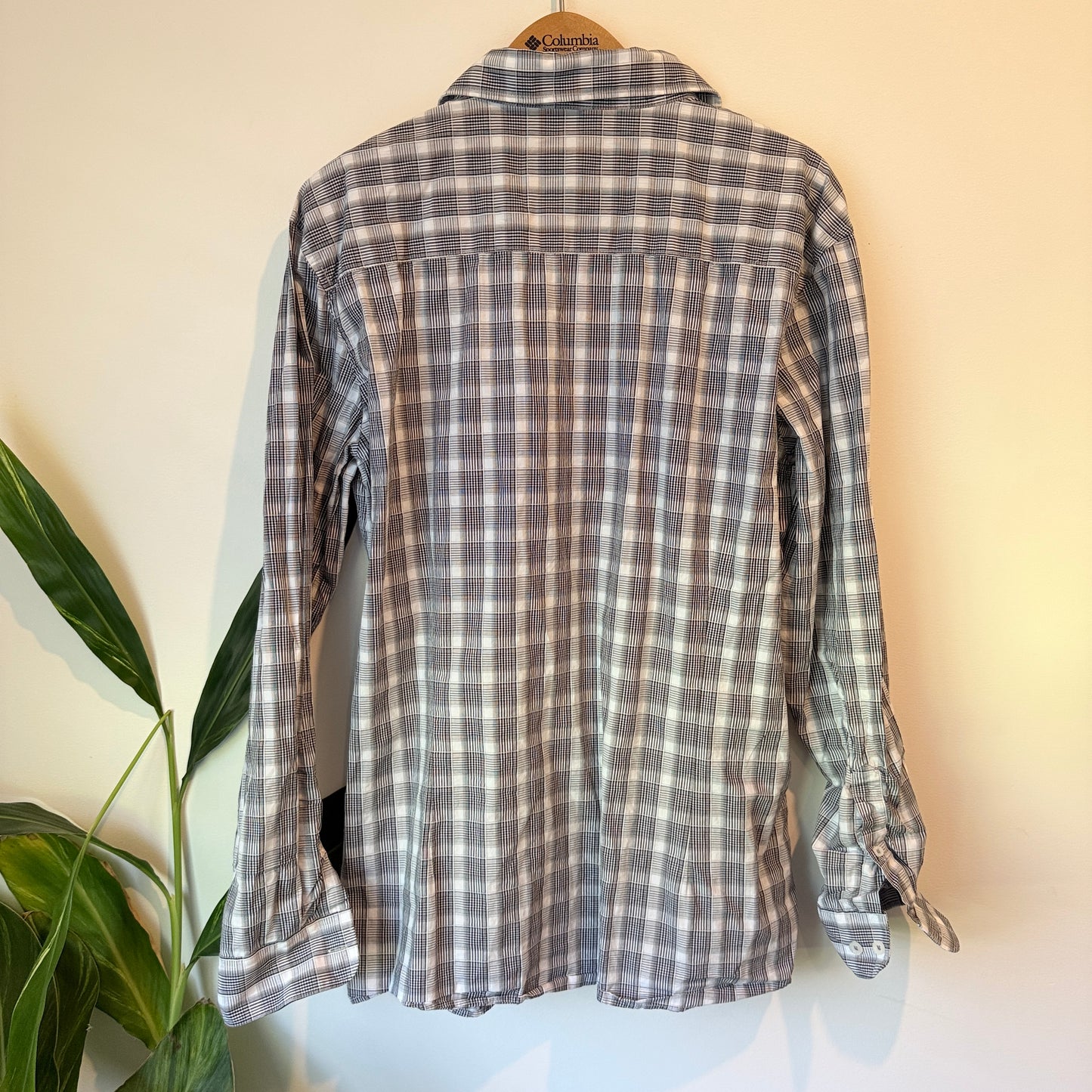 Charter Club Plaid Button Up Shirt Black/White - XL