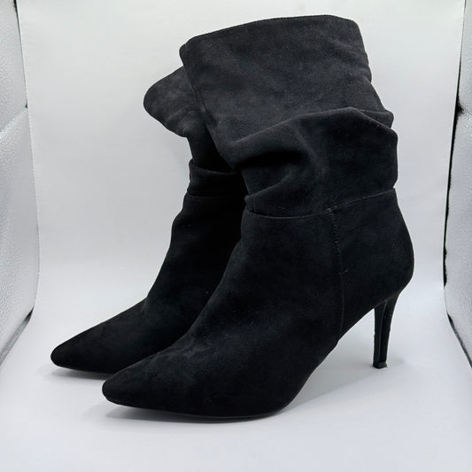 Novo Dekota Black Faux Suede Slouch Ankle Boots – Size 9