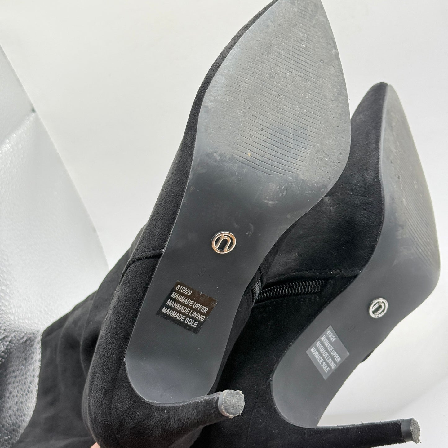 Novo Dekota Black Faux Suede Slouch Ankle Boots – Size 9