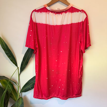 Novelty Sexy Santa Muscle Christmas T-Shirt Red - Size XXL