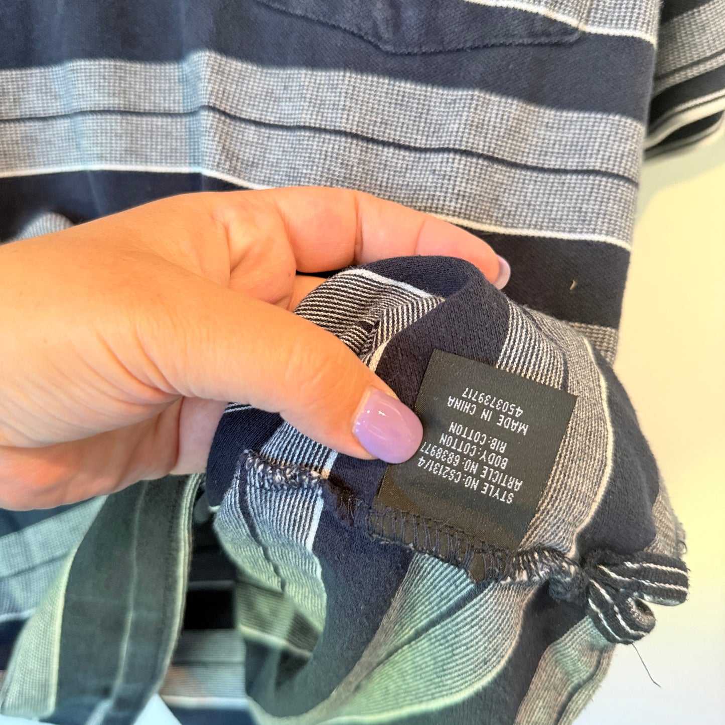 Chisel Mens Short Sleeve Polo Shirt Navy Blue Striped - Size XL