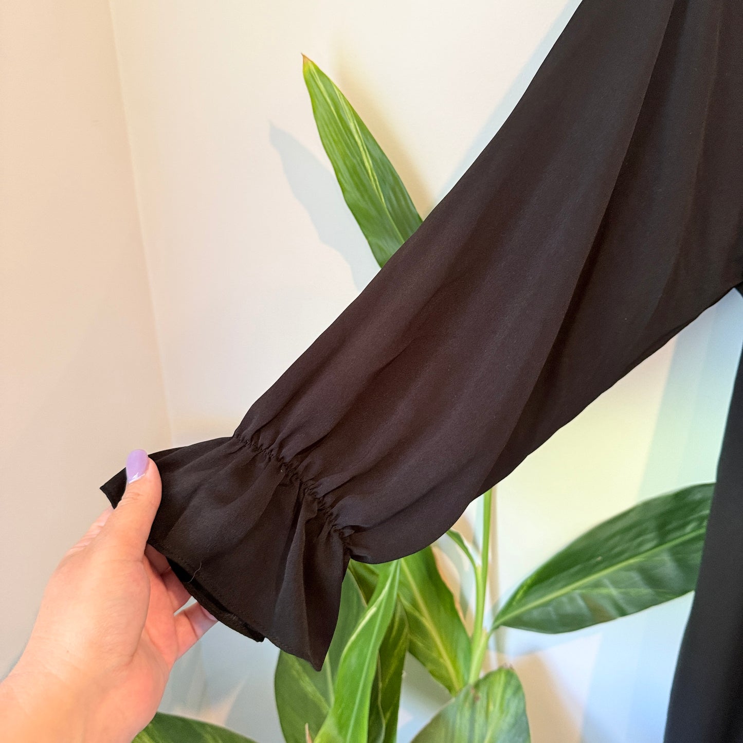 Amaya Long Sleeve Tiered Dress Black – Size 10