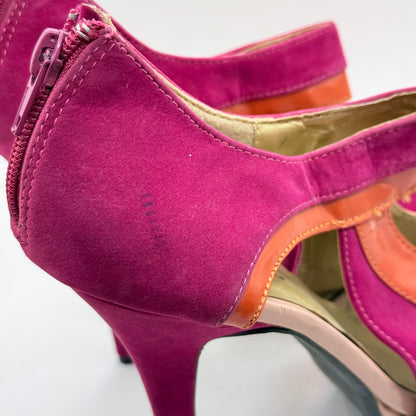 Wild Rose Pink Platform Peep Toe Heels Size 10