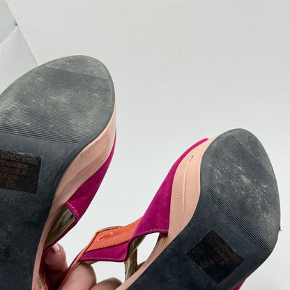 Wild Rose Pink Platform Peep Toe Heels Size 10