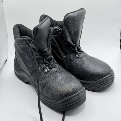 Robuck Black Leather Safety Work Boots UK 6 Steel Toe Oil Resistant