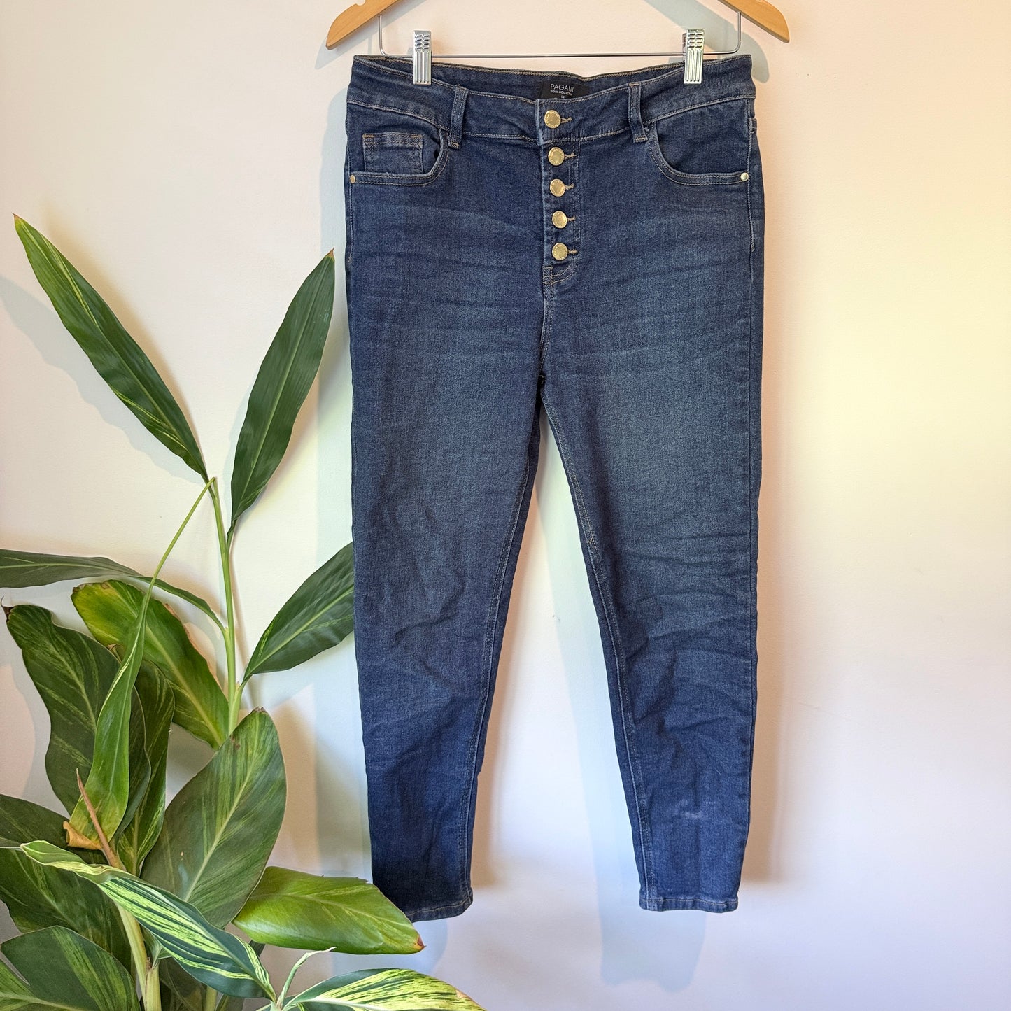 Pagani Denim Collection High Waist Button Fly Jeans – Size 14