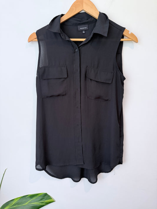 Who What Wear Size S Sleeveless Silk Shirt