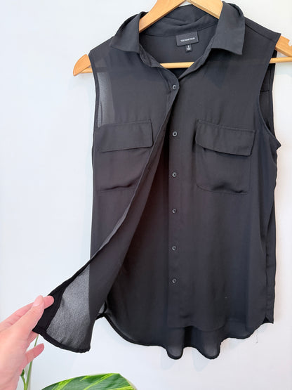Who What Wear Size S Sleeveless Silk Shirt