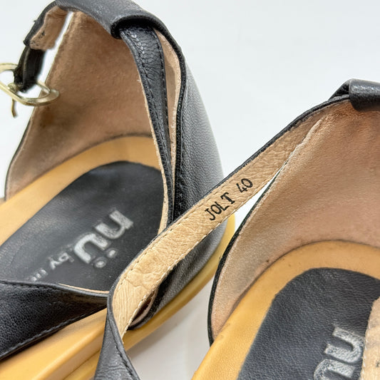 Nu by Neo Black Embellished Sandals Size 40 Womens Flat Thong Sandals