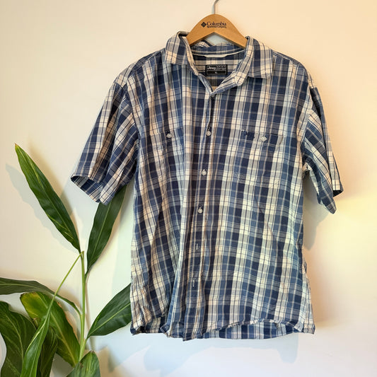 Jeep Spirit Short Sleeve Check Shirt Blue – Size XL